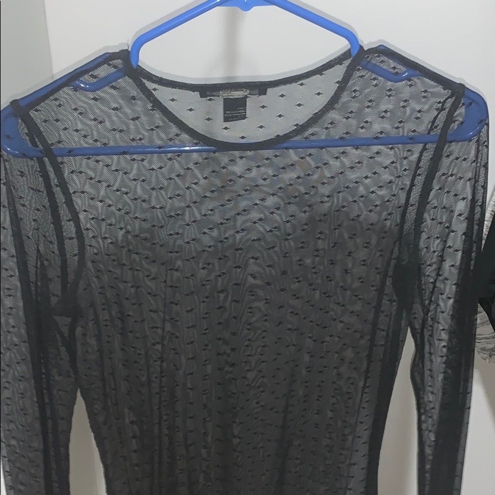 Forever 21 Black Mesh Top